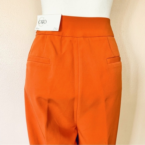 Cato Vibrant Orange Slim Women's Pants - Picture 7 of 8